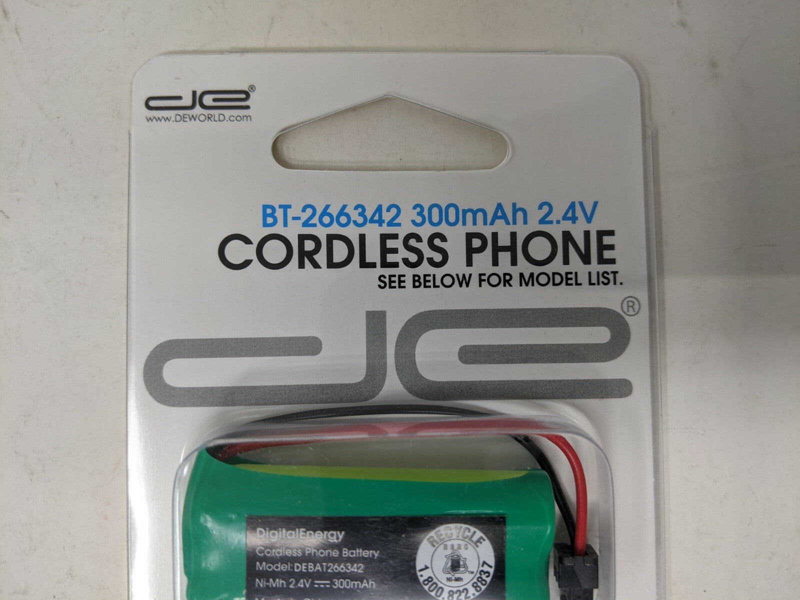 BT-266342 Cordless Phone Battery - 300 mAh - 2.4V Case of 10 Deworld