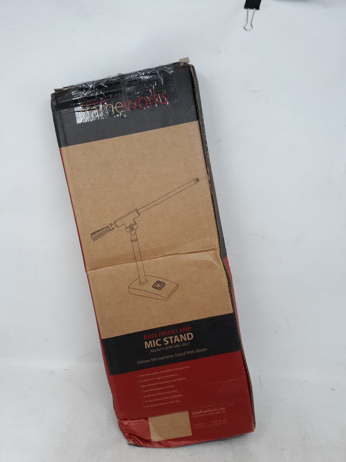 Gator Frameworks Short Weighted Base Microphone - Black (GFW-MIC-0821)