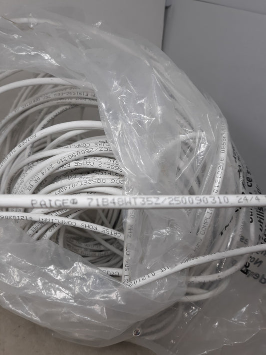 Paige 71B48WT35Z CAT 5e CMR UV 24/4pr Sol Ethernet Cable Spool 100ft White
