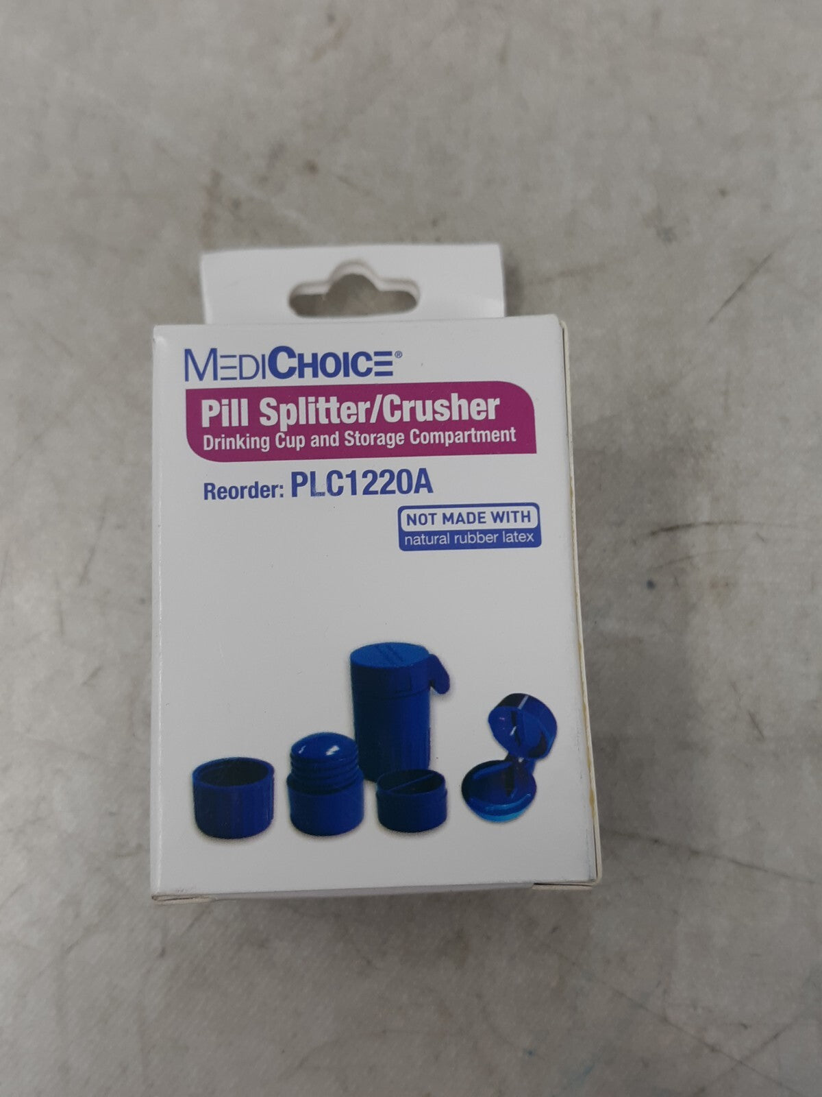 MediChoice All-In-One Pill Splitter & Crusher Pill Splits, Cuts, Drink & Stores