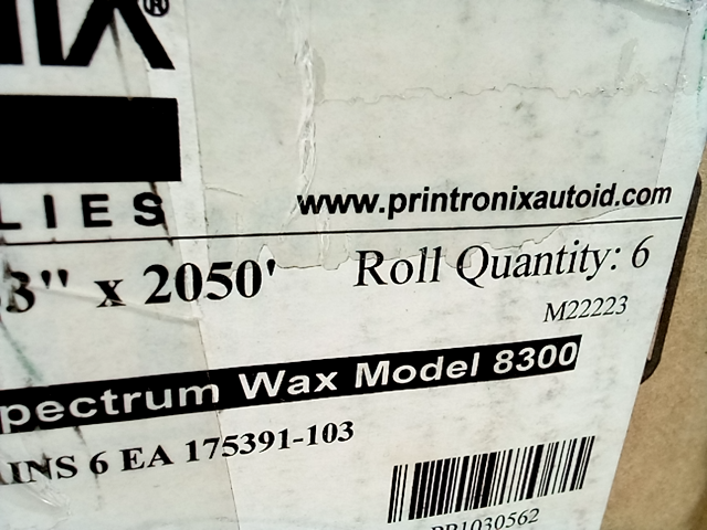 Printronix auto id genuine premium wide spectrum wax model 8300