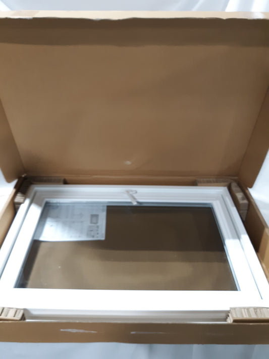Vinyl Hopper Window VBHI3222B White 32"x22" Crank Handle Screen Included