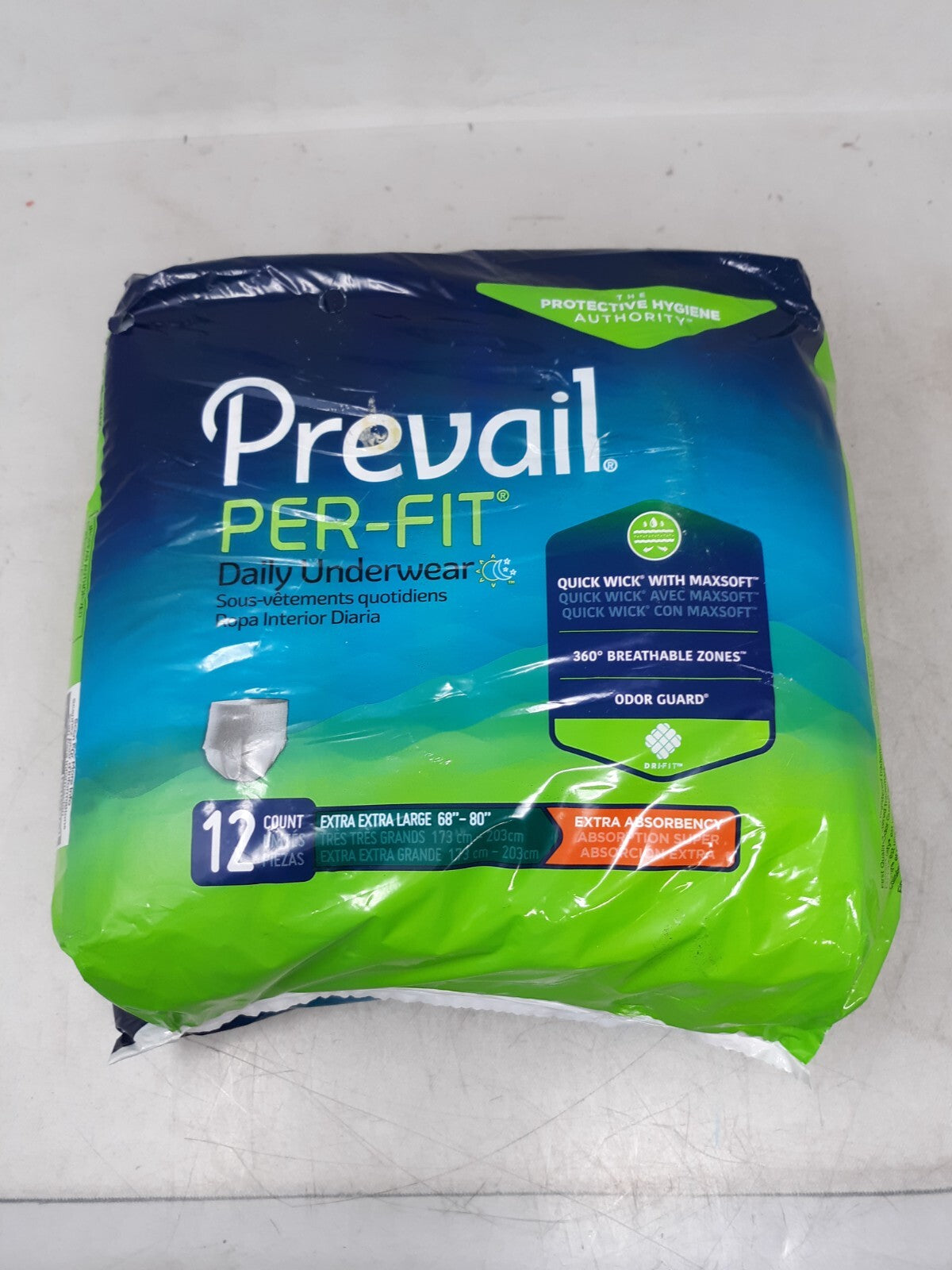 Prevail Per-Fit Daily Underwear Adult Diaper Men & Women XXL - 12 Count - PF-517