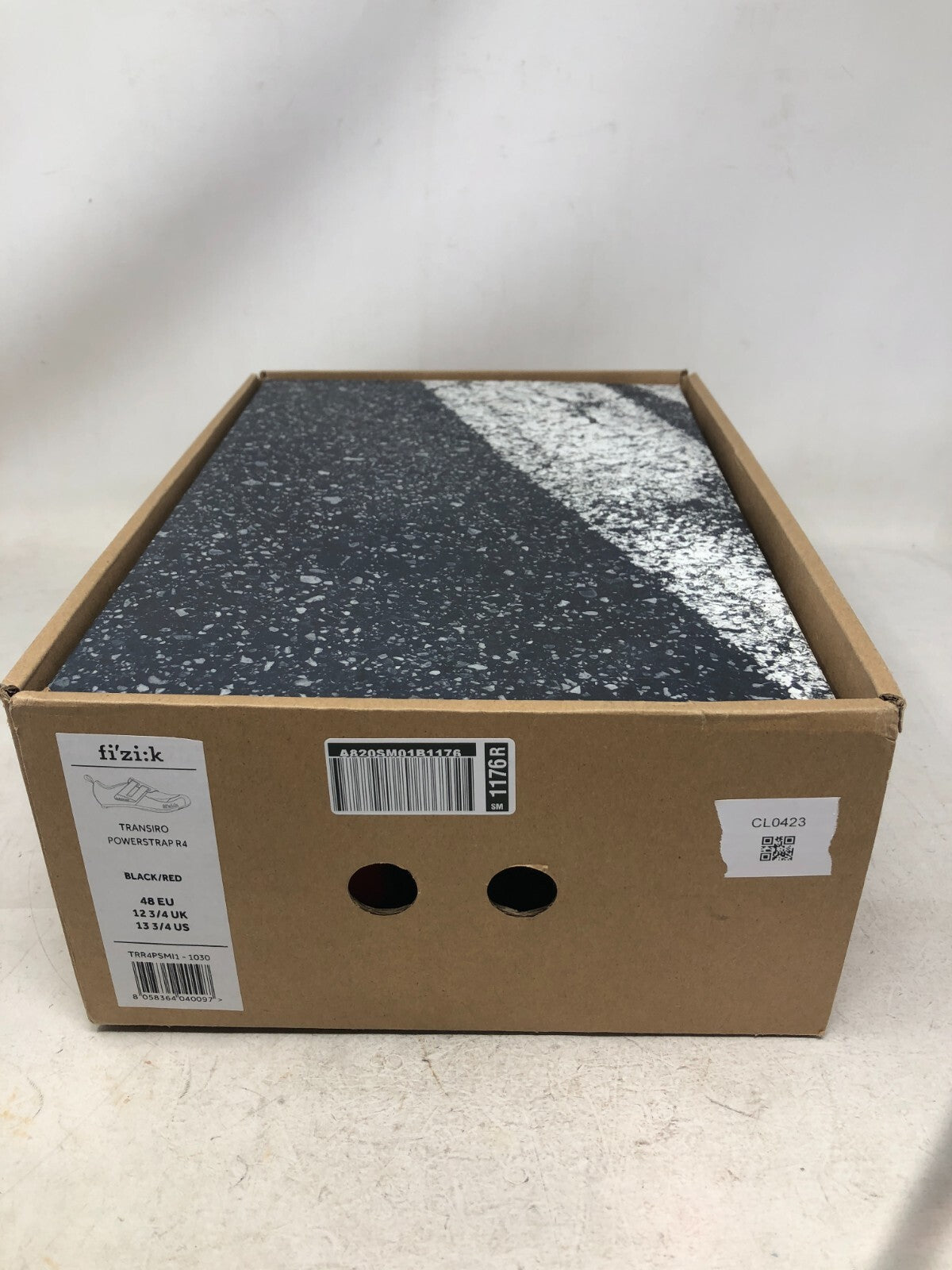 Fizik Transiro R4 Powerstrap Cycling Shoe, Black / Red, 48