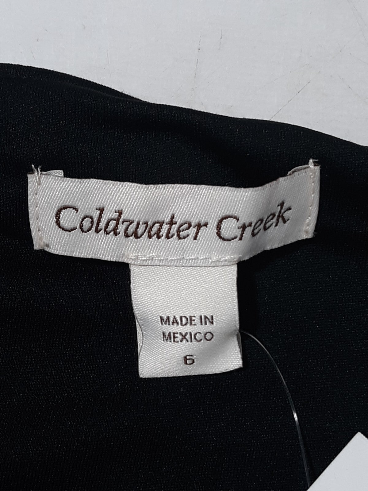 Coldwater Creek Women's Black Stretch Dress 3/4 Sleeve Size 6