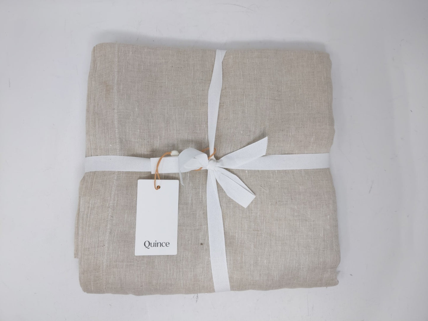 Quince Sheer European Linen Curtains 48 x 96" Flax Color - Set of 2