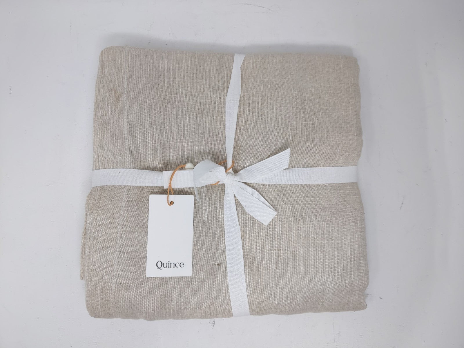 Quince Sheer European Linen Curtains 48 x 96" Flax Color - Set of 2