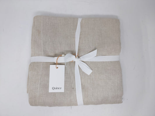 Quince Sheer European Linen Curtains 48 x 96" Flax Color - Set of 2