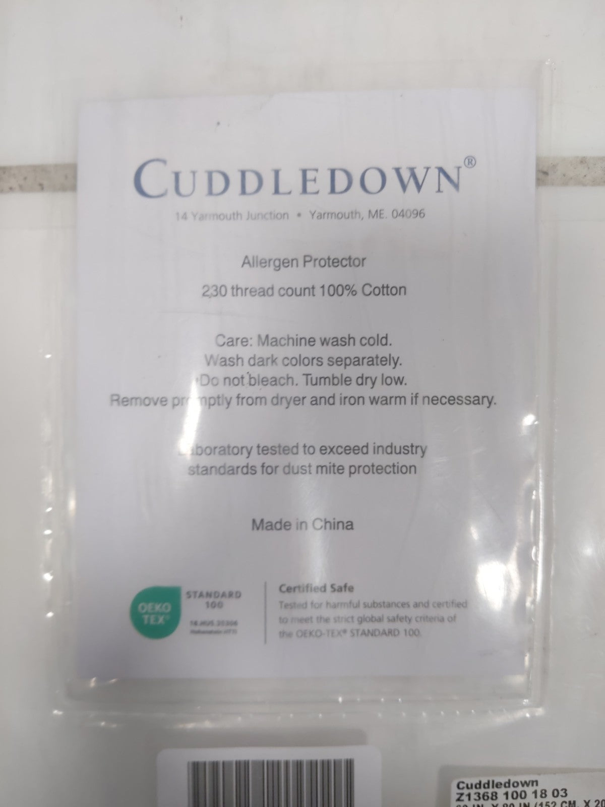Cuddledown Allergen Protector Queen Size White  Mattress/Box Spring