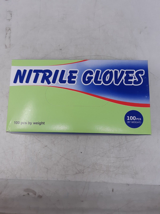 Nitrile Gloves – Powder-Free, Latex-Free, Medium Size, Box of 100 (By Weight)