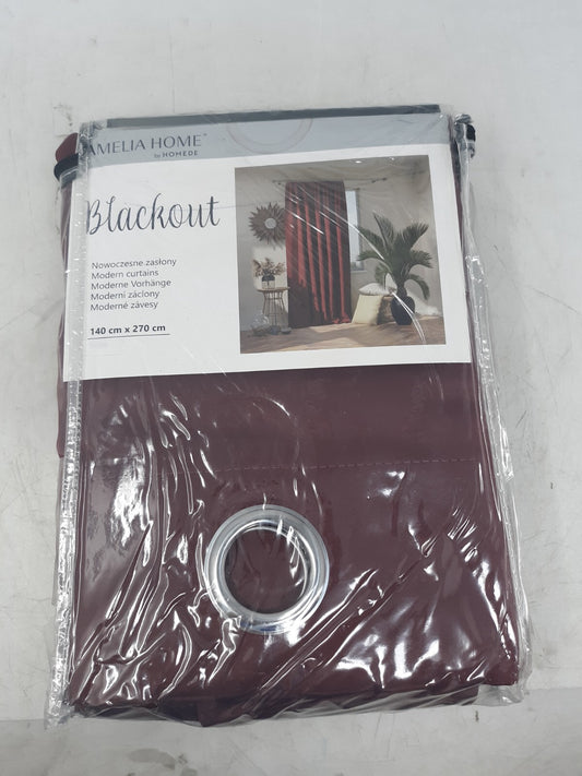 Amelia Home Blackout Curtain - 140x270 cm, Burgundy, Grommet Top