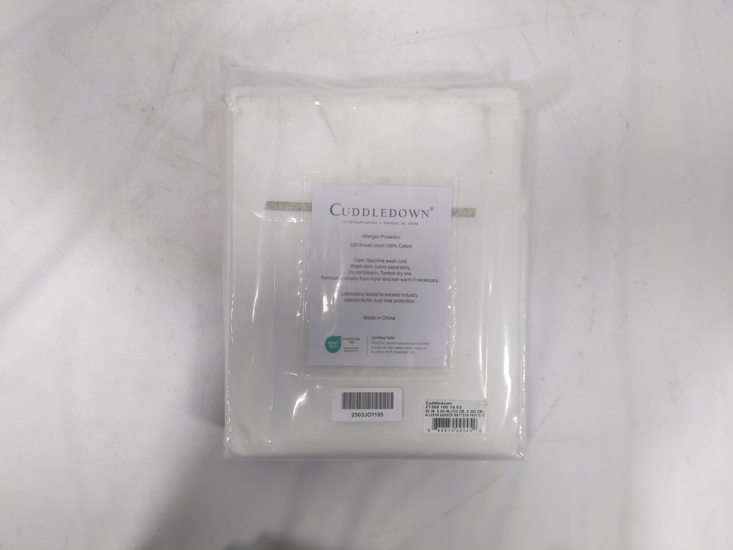 Cuddledown Allergen Protector Queen Size White  Mattress/Box Spring