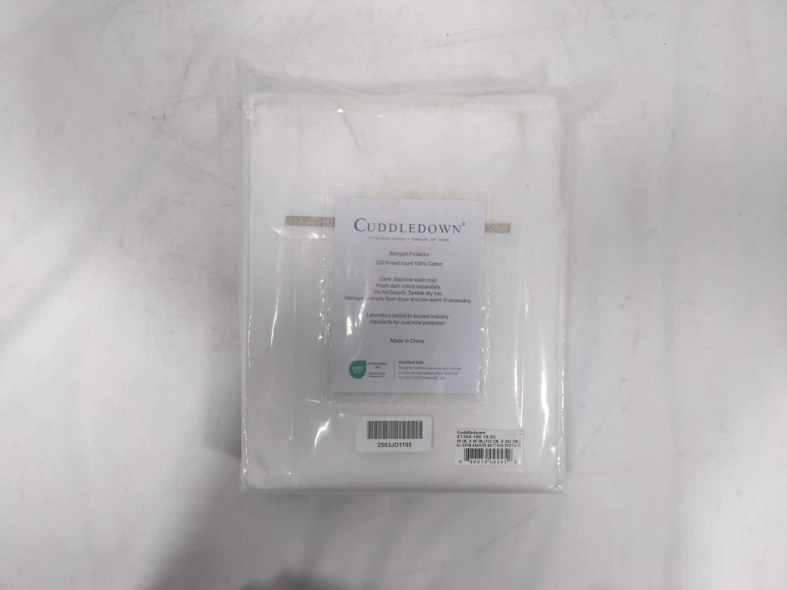 Cuddledown Allergen Protector Queen Size White  Mattress/Box Spring