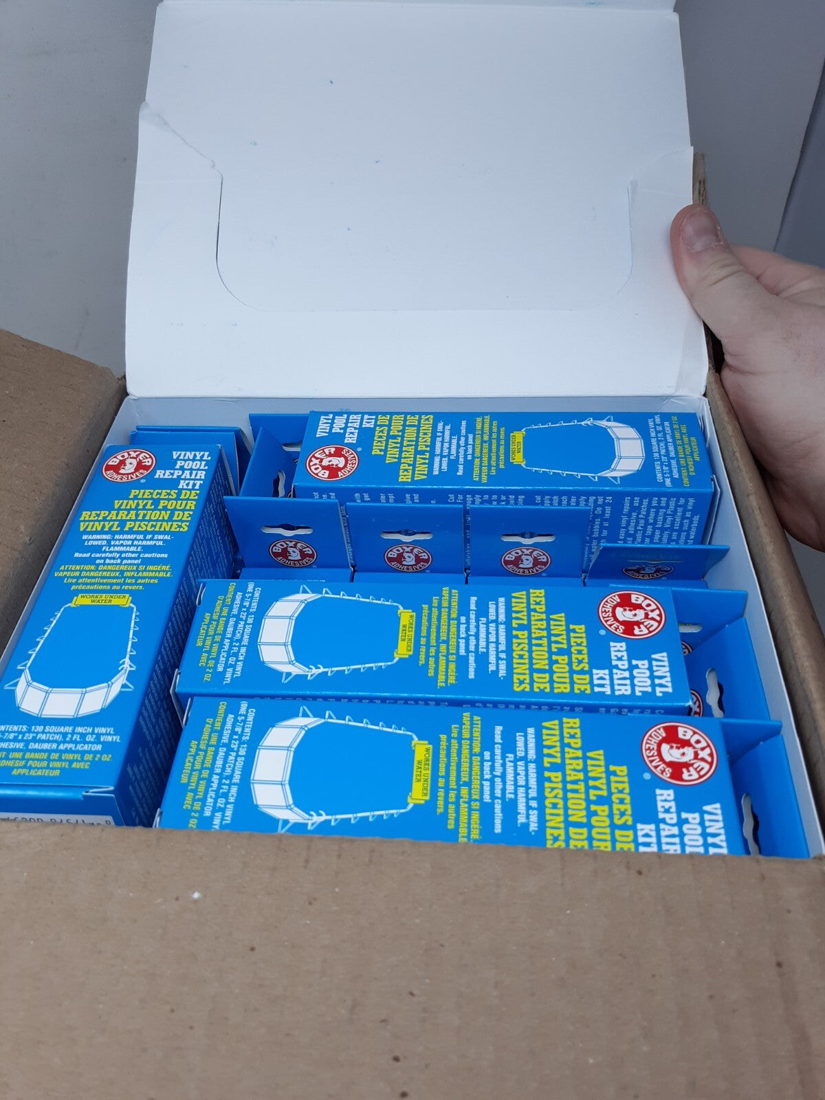 Case of 24 Boxer 859 Swimming Pool Vinyl Liner Underwater Patch Kit