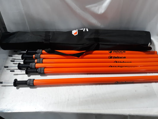 Veloce Training Speed & Agility Slalom Pole Set – Adjustable – w/ Carry Bag