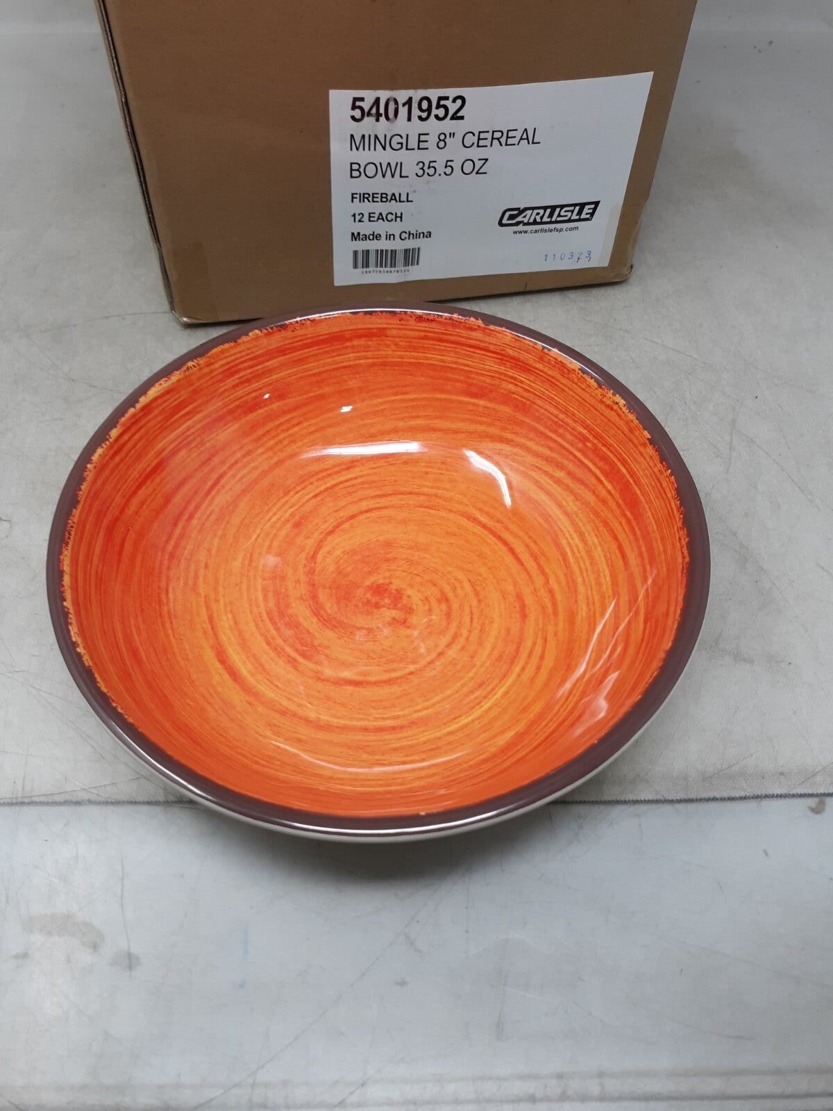 Case of 12 Carlise Mingle Reusable 8" Cereal Bowl with Pottery Style Fireball