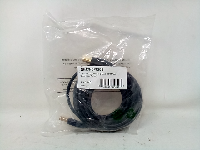 Monoprice USB 2.0 Cable - 15 Feet - Black | USB Type-a Male to USB Type-B Male  
