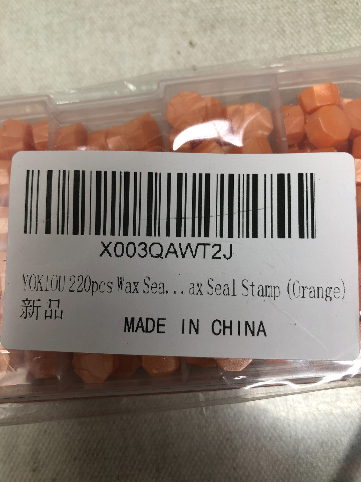 YOKIOU 220pcs Wax Sealing Beads Orange Sealing Wax for Wax Seal Stamp
