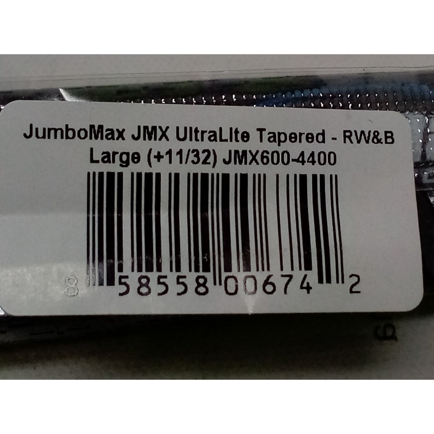 JumboMax JMX UltraLite Tapered RW&B Large (+11/32) 600-4400 Swing Grip, Black