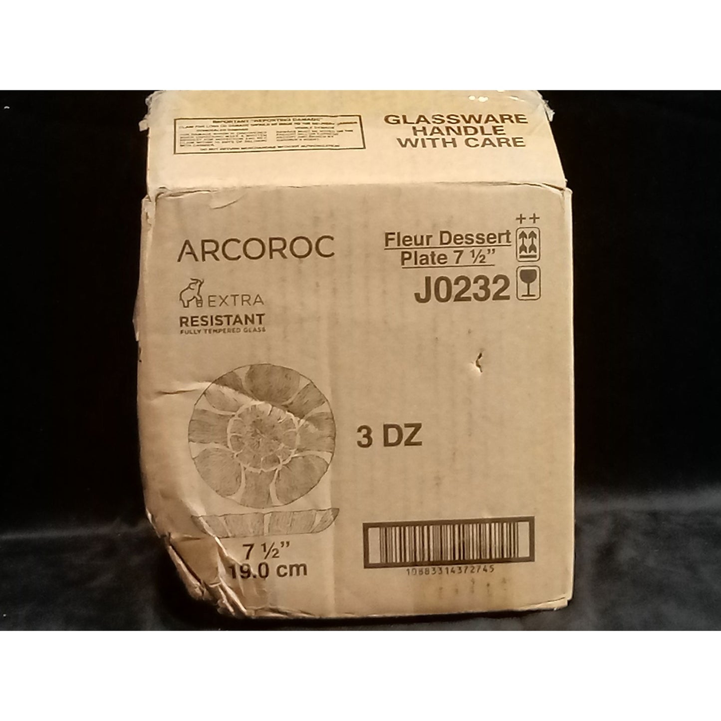 Arcoroc J0232 Fleur Glass 7-1/2" Dessert Plate - 36 / CS - Cardinal Intl 425313