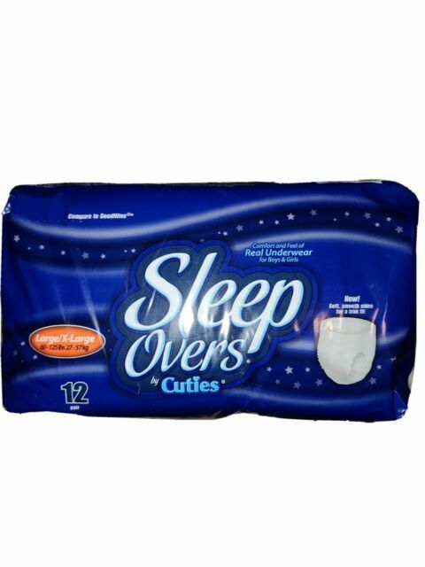 Cuties FQSLP05302 Sleep Overs Incontinence Pants, Size XL - 12 Piece