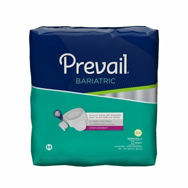 Prevail Bariatric A Incontinence Brief XXL Bariatric Ultimate 12 Ct PV-017