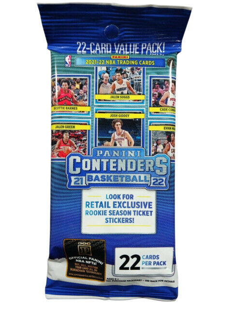 Panini Contenders 2021-22 NBA Trading Cards - 22 Card Value Pack