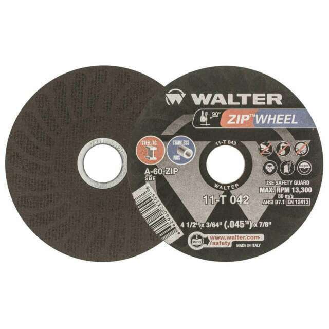Walter 11T042 4-1/2X3/64X7/8 Type 1 Zip Wheel