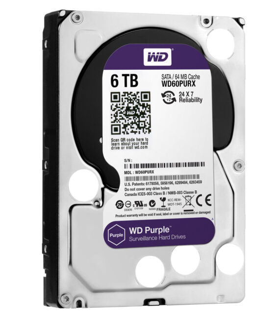 Western Digital WD Purple surveillance hard drive WD60PURZ 6TB