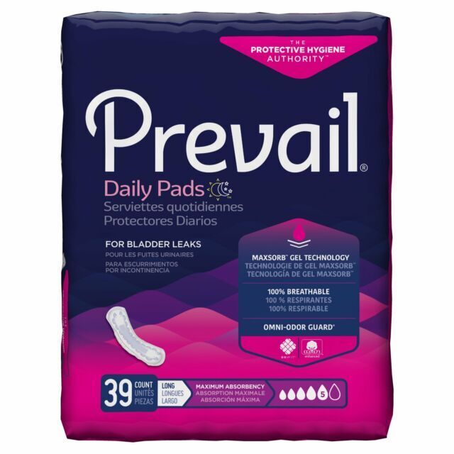 Prevail Incontinence Maximum Absorbency Control Pads, Long, 39 Count PV-915